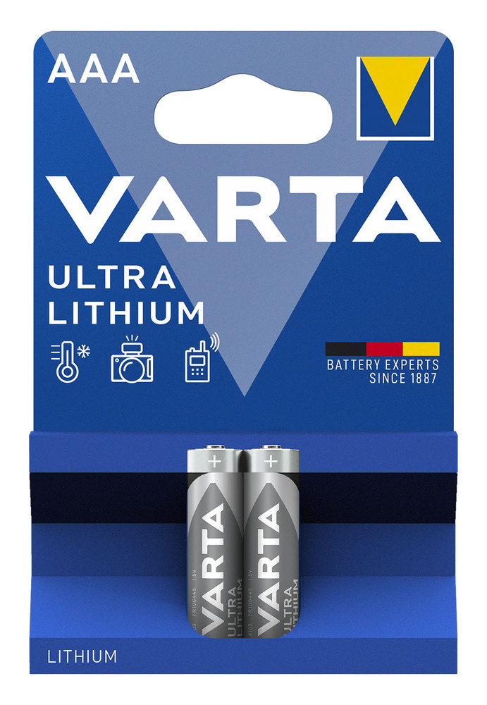 Blister de 2 piles Ultra Lithium AAA longue durée