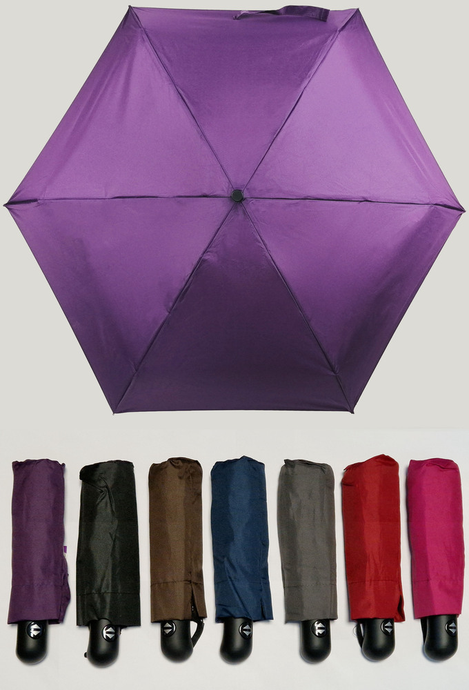Parapluie mini pour femme, couleurs unies assorties, compact et pliant