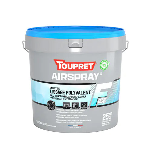 Enduit de lissage en pâte Airspray F Ice 25 kg pour murs intérieurs, prêt à l'emploi