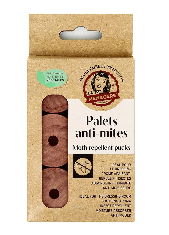 Palets Antimites en Cèdre x6, disques en bois naturel pour protection efficace des vêtements et textiles.