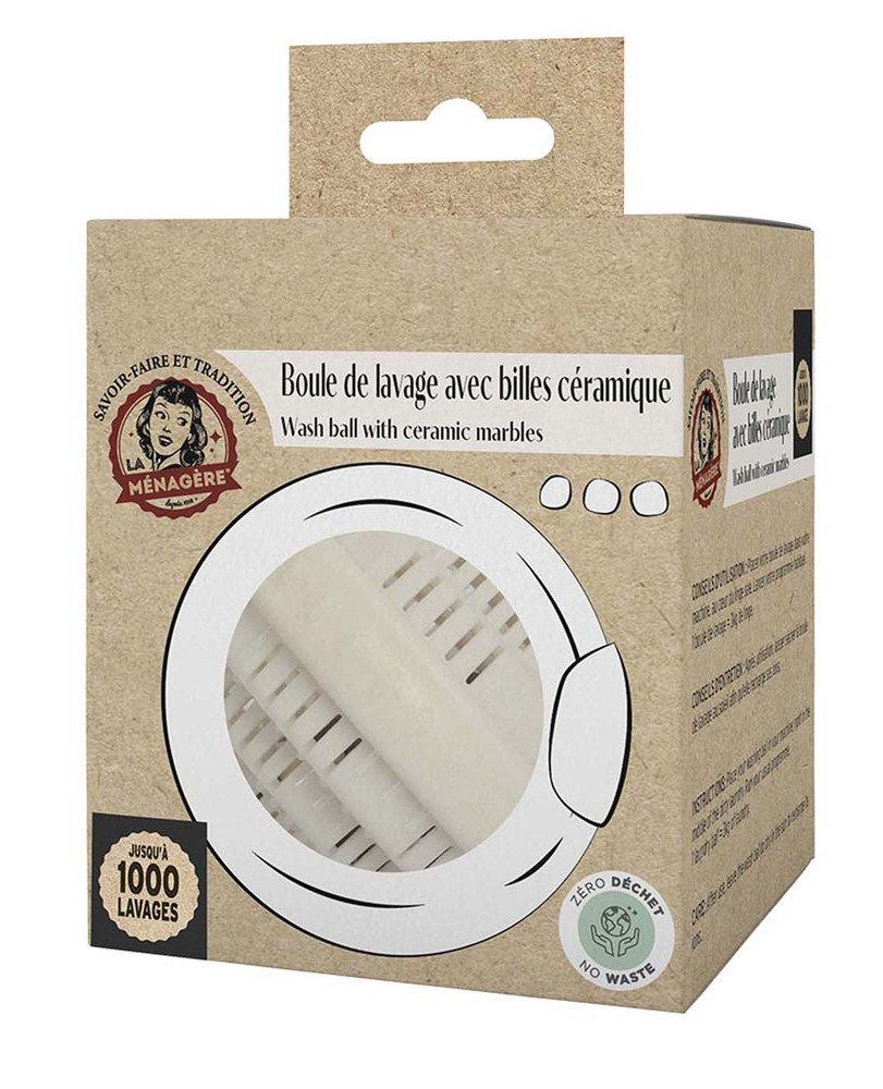 Boule de lavage réutilisable avec billes céramiques pour le linge