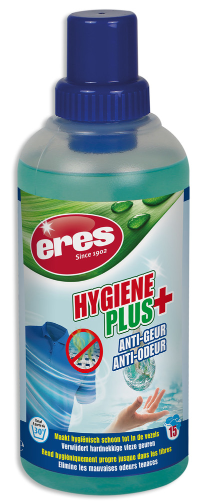Flacon d'additif lavage textile anti-odeur Hygiène Plus 500 ml pour le linge