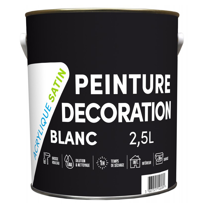 Peinture Décoration Acrylique Satin Blanc