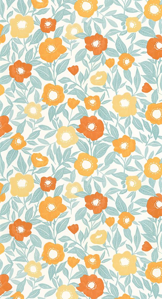 104070646 - Papier Peint Vinyle sur Intissé Coquelicot Orange Jaune