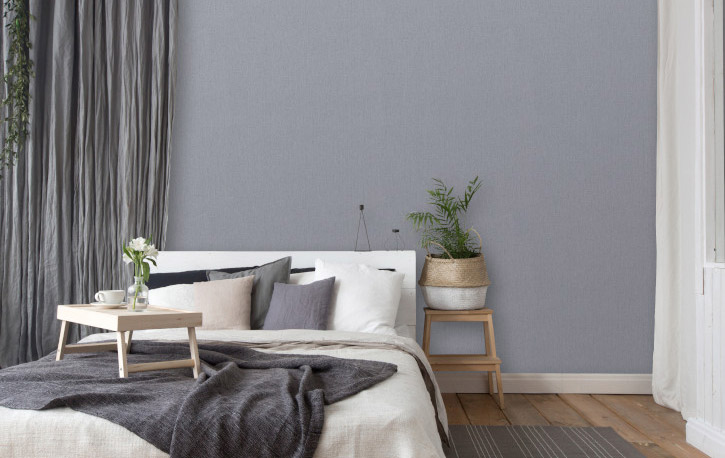 10072-18 - Papier Peint Intissé Uni Bleu Gris