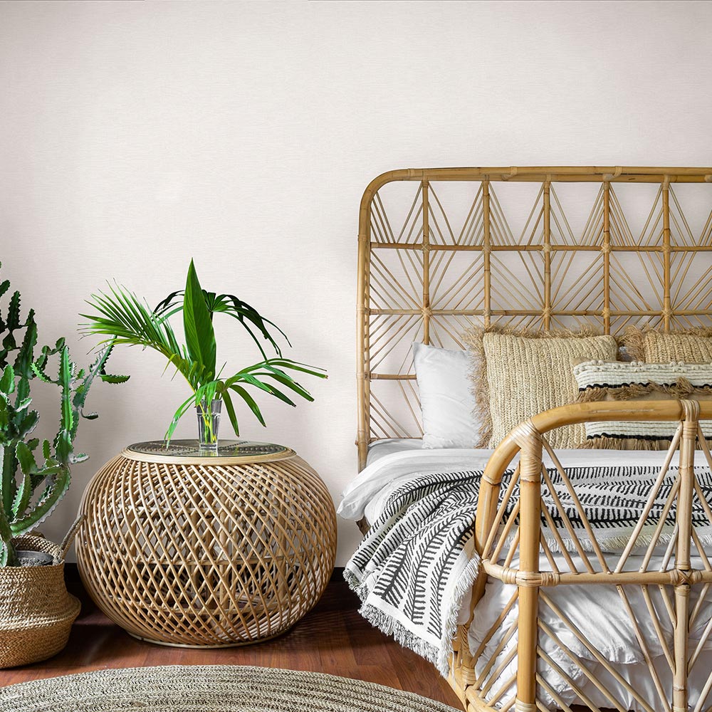 10215-26 - Papier Peint Vinyle Grainé sur Intissé Uni Textile Beige