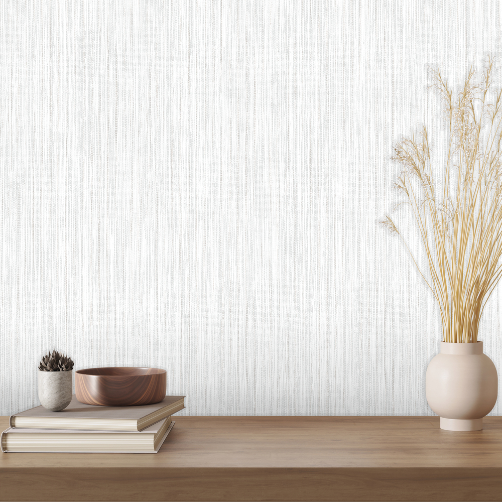 A55419 - Papier Peint Expansé sur Intissé Paille Naturelle Gris