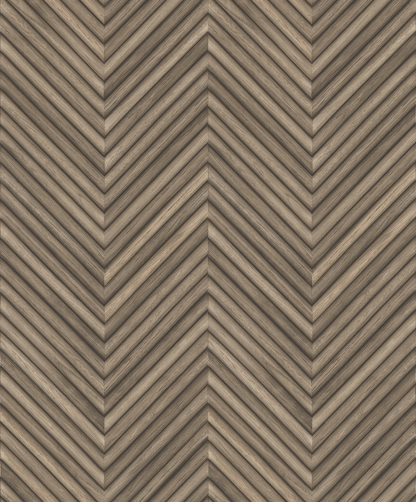 Papier peint intissé effet chevron bois clair