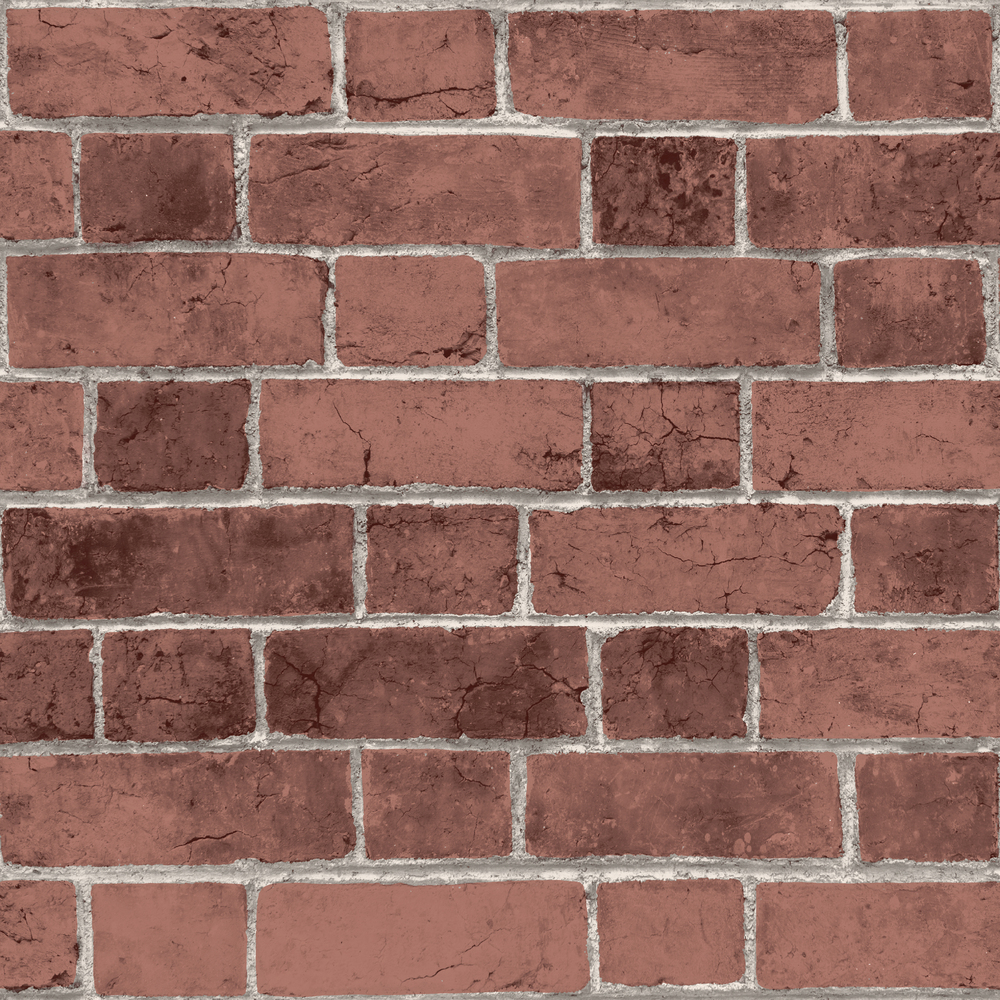 Papier peint expansé sur intissé motif briques rouges avec effet 3D relief