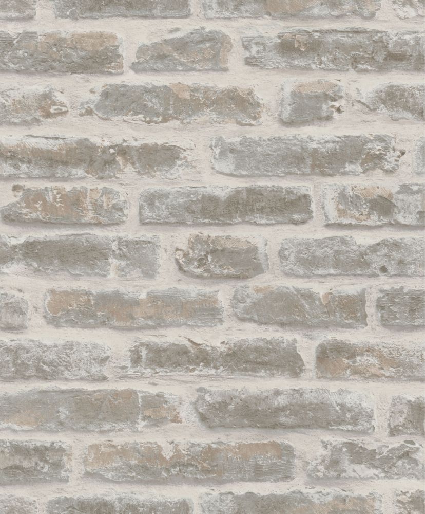 Papier peint intissé briques marron et gris pour un rendu mural réaliste