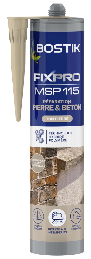 Cartouche de colle de réparation MSP 115 haute résistance pour pierre et béton, 290 ml