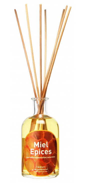 Diffuseur de parfum Bambous Parfumés Miel Épices 100 ml avec bâtonnets en bambou