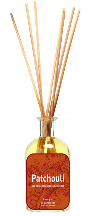Diffuseur de parfum d'ambiance Bambous Parfumés Patchouli 100 ml avec bâtonnets de diffusion en rotin
