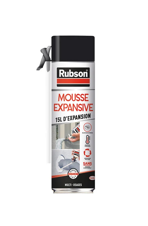 Mousse Multi-Usages en aérosol 500 ml avec 15L d'expansion pour rebouchage et isolation