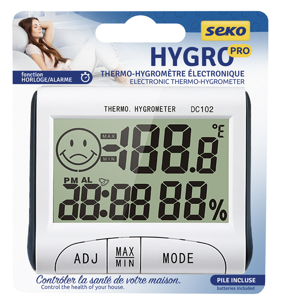 Hygromètre Digital Hygro Pro avec grand écran LCD pour la mesure de l'humidité ambiante