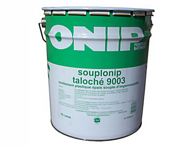 Revêtement de façade Souplonip Finition Talochée blanc 9003, seau de 25 kg, imperméable et résistant aux intempéries