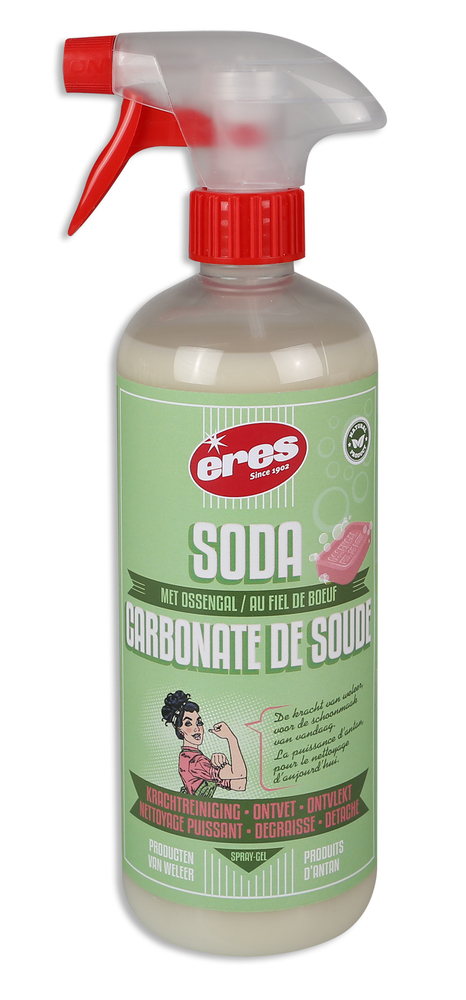 Flacon spray de 750 ml de Carbonate de Soude, produit nettoyant multi-usage pour l'entretien.
