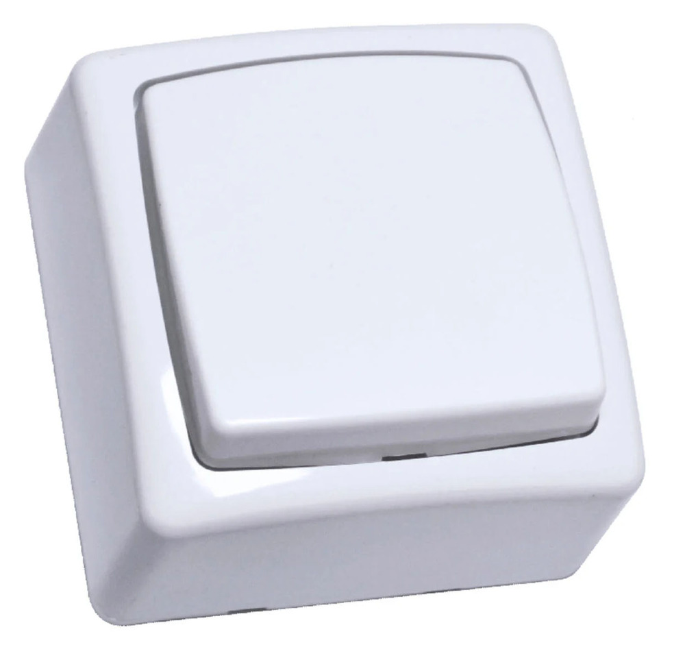 Interrupteur Va-et-Vient en saillie blanc pour commande d'éclairage