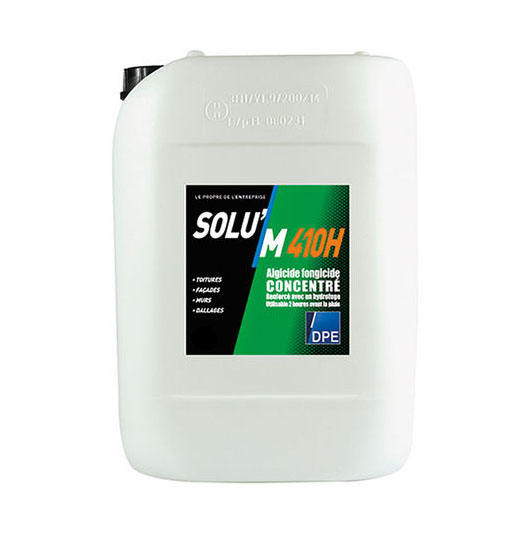 Solu'M 410H Algicide Fongicide, traitement antimousse et fongicide pour façades et toitures du bâtiment