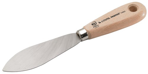 Couteau à mastiquer Feuille de Laurier pour peintre, avec lame flexible en acier inoxydable et manche ergonomique