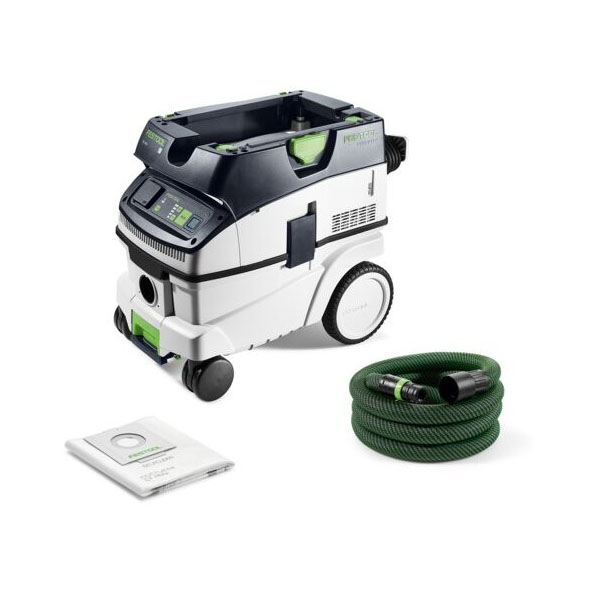 Aspirateur professionnel CLEANTEC CTL 26 EI de chantier avec prise automatique et cuve de 26 litres