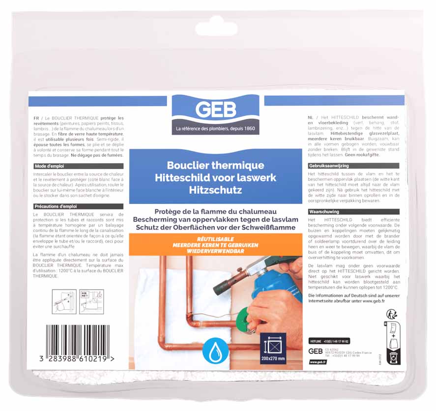 Bouclier Thermique isolant pour soudures en plomberie