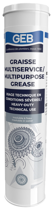 Graisse Multi Service en cartouche de 400g pour la lubrification et l'entretien du matériel et outillage.