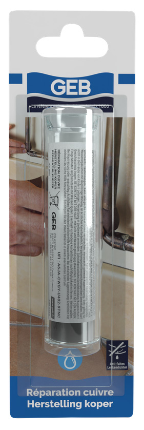 Pâte à réparer et à coller époxy Réparation Cuivre 82 ml pour métaux