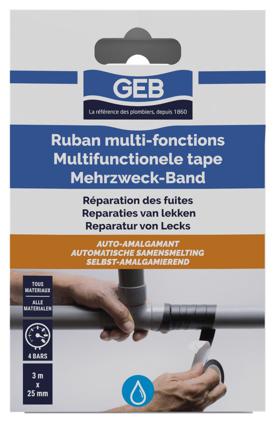 Ruban multi-fonctions étanche pour réparation et étanchéité en plomberie sanitaire