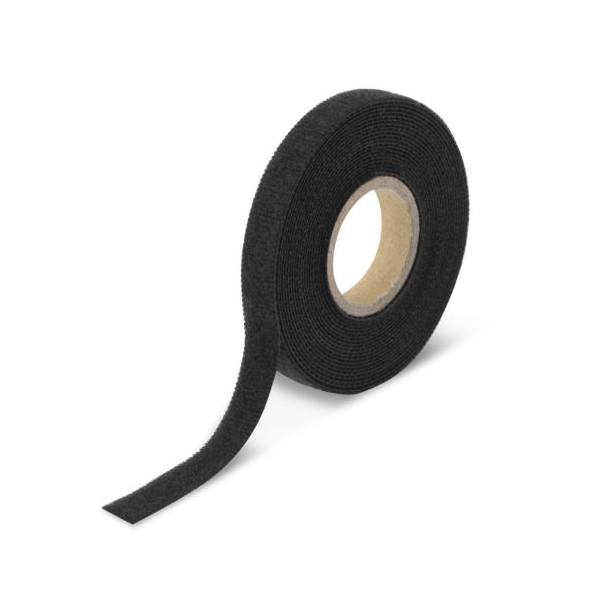 Bande Velcro auto-agrippant noire de 9 mm x 3 m, idéale pour la fixation et l'organisation réutilisable.
