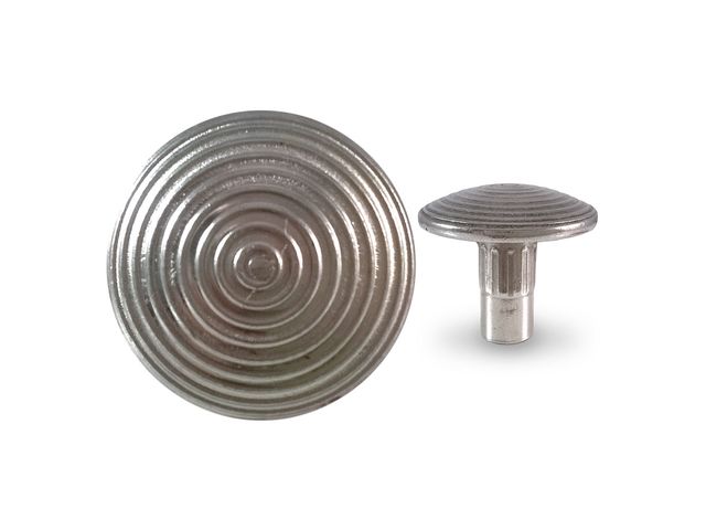 Lot de 216 clous podotactiles Metaclou striés en acier zingué argent pour signalisation au sol PMR