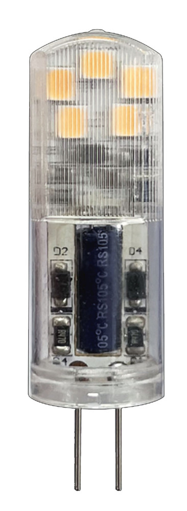 Ampoule LED G4 transparente spot 2.1W 200 lumens blanc chaud, offrant un éclairage ciblé et économe.