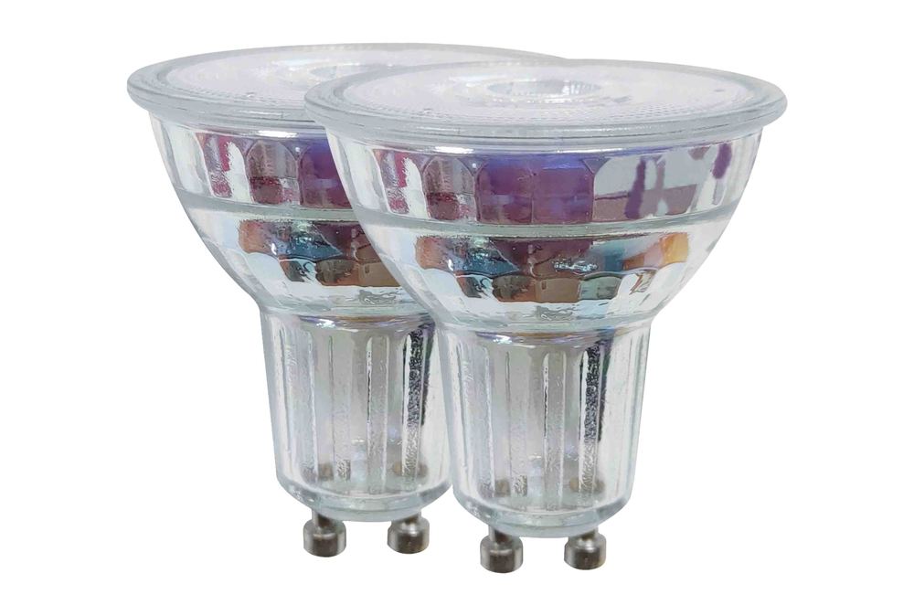 Ampoule LED Spot GU10 transparente 2.6W 230 lm blanc chaud dimmable, lot de 2.