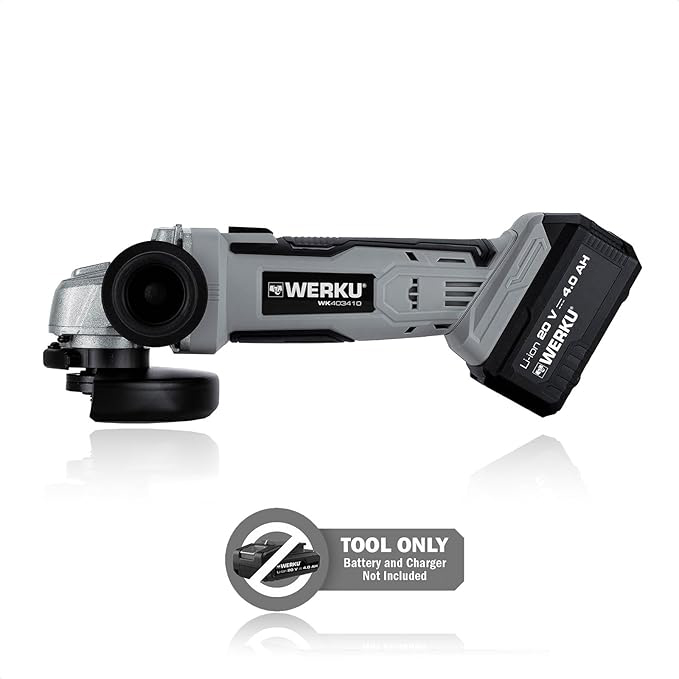 Meuleuse d'angle sans fil 20V diamètre 125 mm pour tronçonner et ébarber, sans batterie ni chargeur