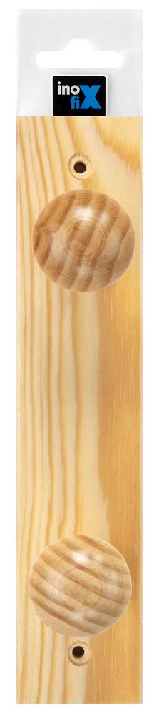 Portemanteau mural en bois 2 têtes