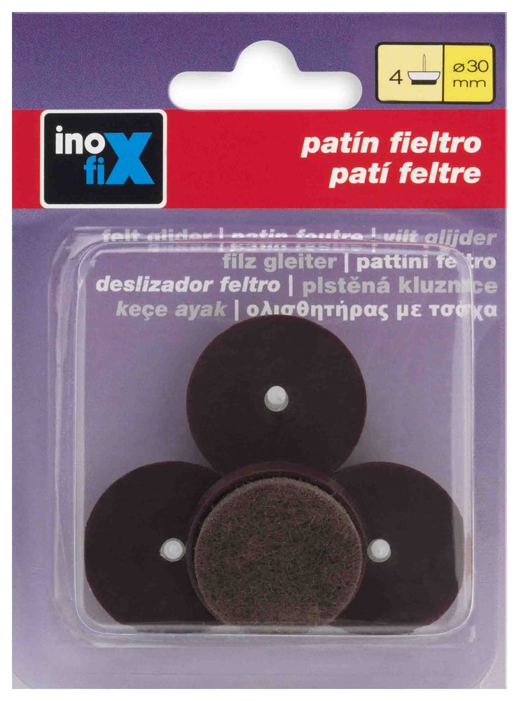 Patin feutre à clouer marron, lot de 4, pour meubles et protection des sols contre les rayures