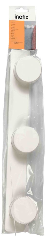 Portemanteau Triple Plastique Blanc en Sachet Accrochable pour suspension murale de vêtements et accessoires