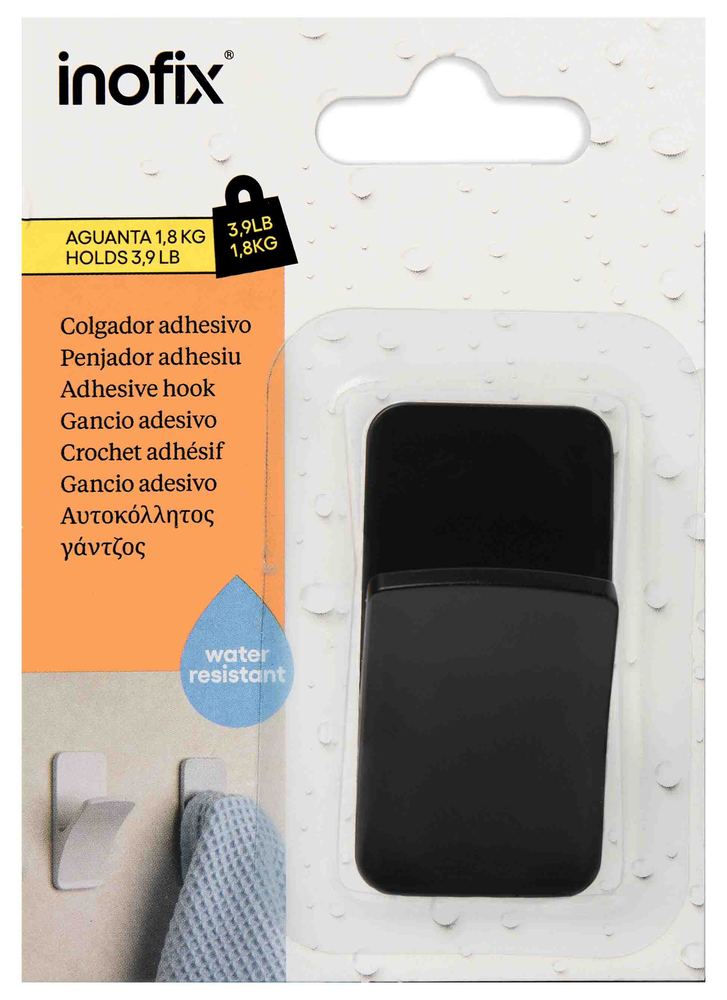 Crochet adhésif mural noir mat design en forme de branche pour une installation facile sans perçage.