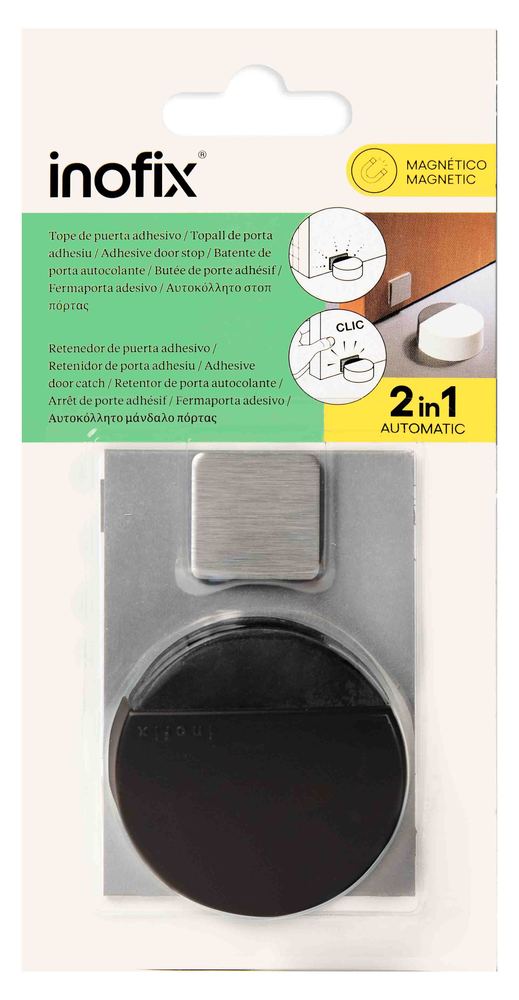 Retenue de porte magnétique noire mate pour maintenir la porte ouverte, à fixer au sol ou au mur