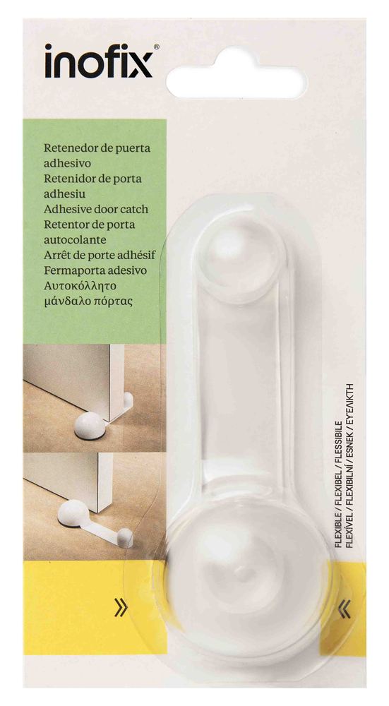 Butée d'arrêt de porte rotative adhésive transparente Ø40 mm pour protection murale.