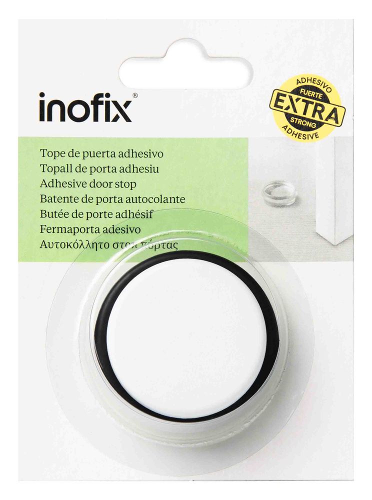 Butée de porte adhésive en silicone blanc et noir pour protéger les murs et meubles