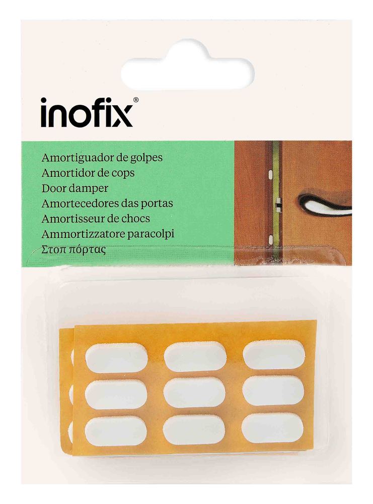 Amortisseurs de chocs adhésifs blancs ronds (lot de 18) pour protéger meubles, portes et murs.