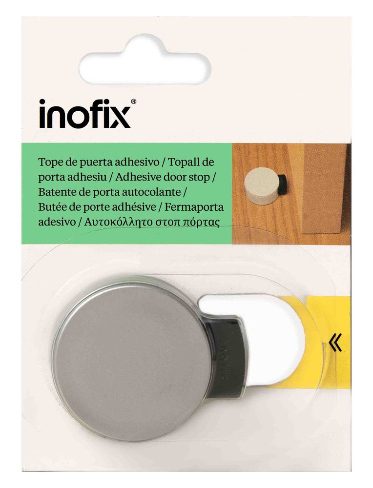 Butée de porte ronde chromée avec amortisseur Ø40 mm