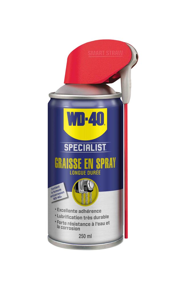 Bombe de graisse WD-40 Specialist pour lubrifier et protéger les mécanismes.