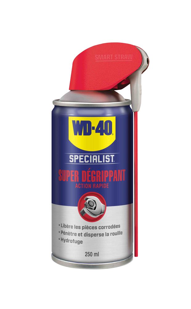 Bombe aérosol Super Dégrippant WD-40 Specialist, lubrifiant et protecteur anti-corrosion.