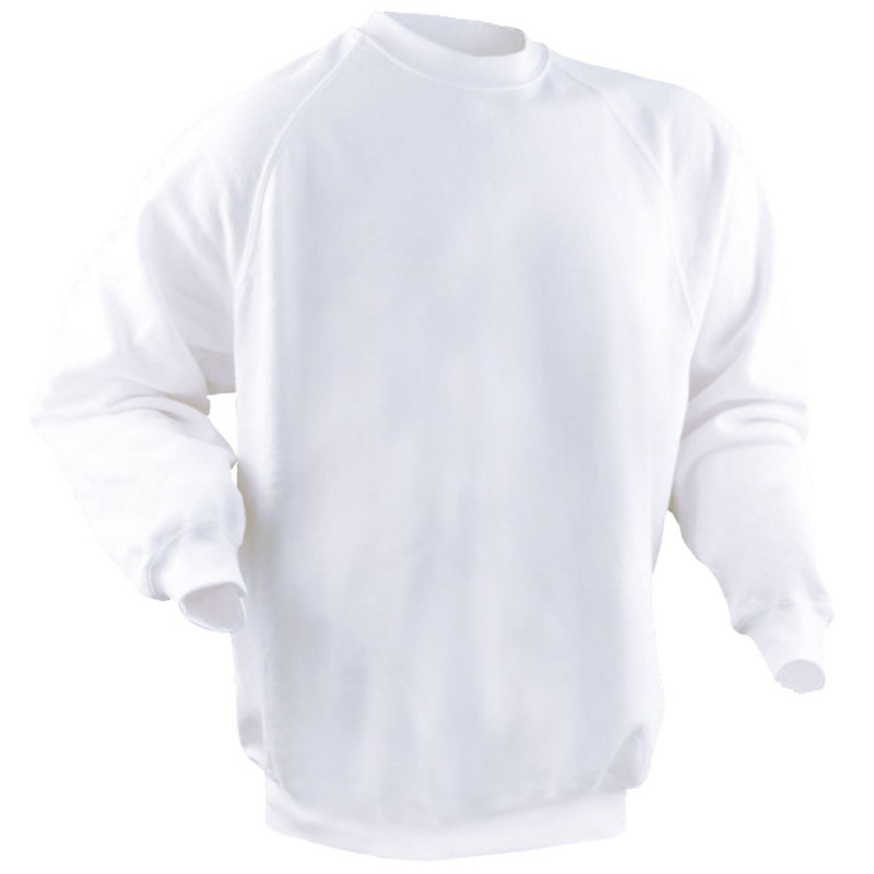 Sweat-Shirt de travail col rond blanc, emballé, en coton résistant