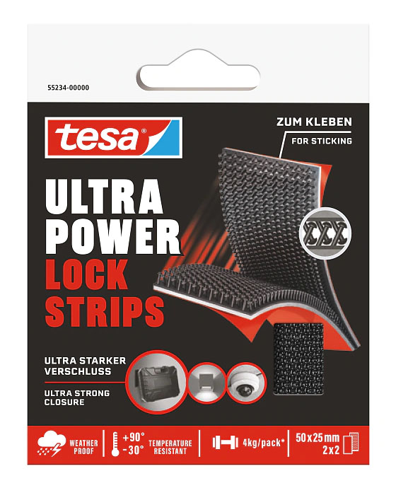 Bandes Adhésives Ultra Power Lock Strips 5 cm x 25 mm (2 x 2) pour accrocher des objets sans percer