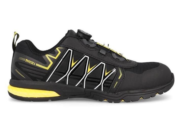 Chaussures de sécurité basses PYRITE S3 ESD noires et jaunes pour les professionnels du bâtiment