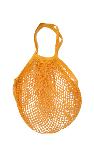 Sac filet en coton jaune moutarde réutilisable pour le marché