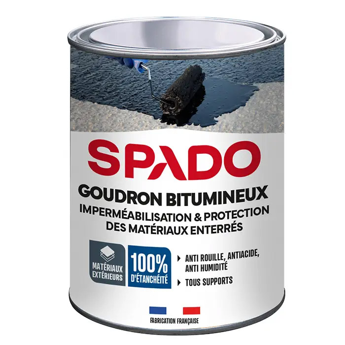 Pot de goudron bitumineux noir pour l'imperméabilisation et la protection durable du bois